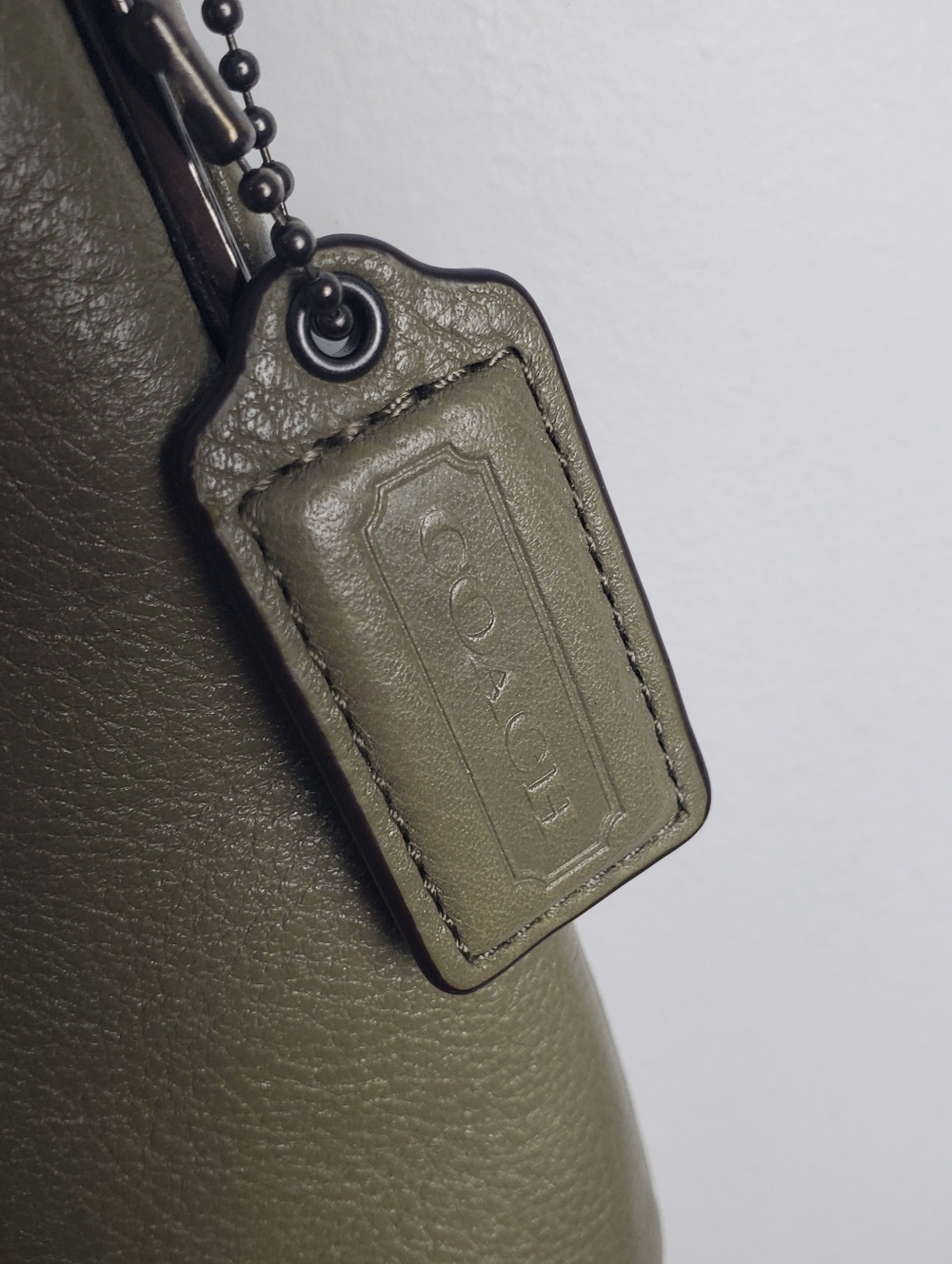 COACH MADISON LEATHER EAST WEST SWINGPACK OLIVE GREY ANTIQUE NICKEL - Picture 15 of 16